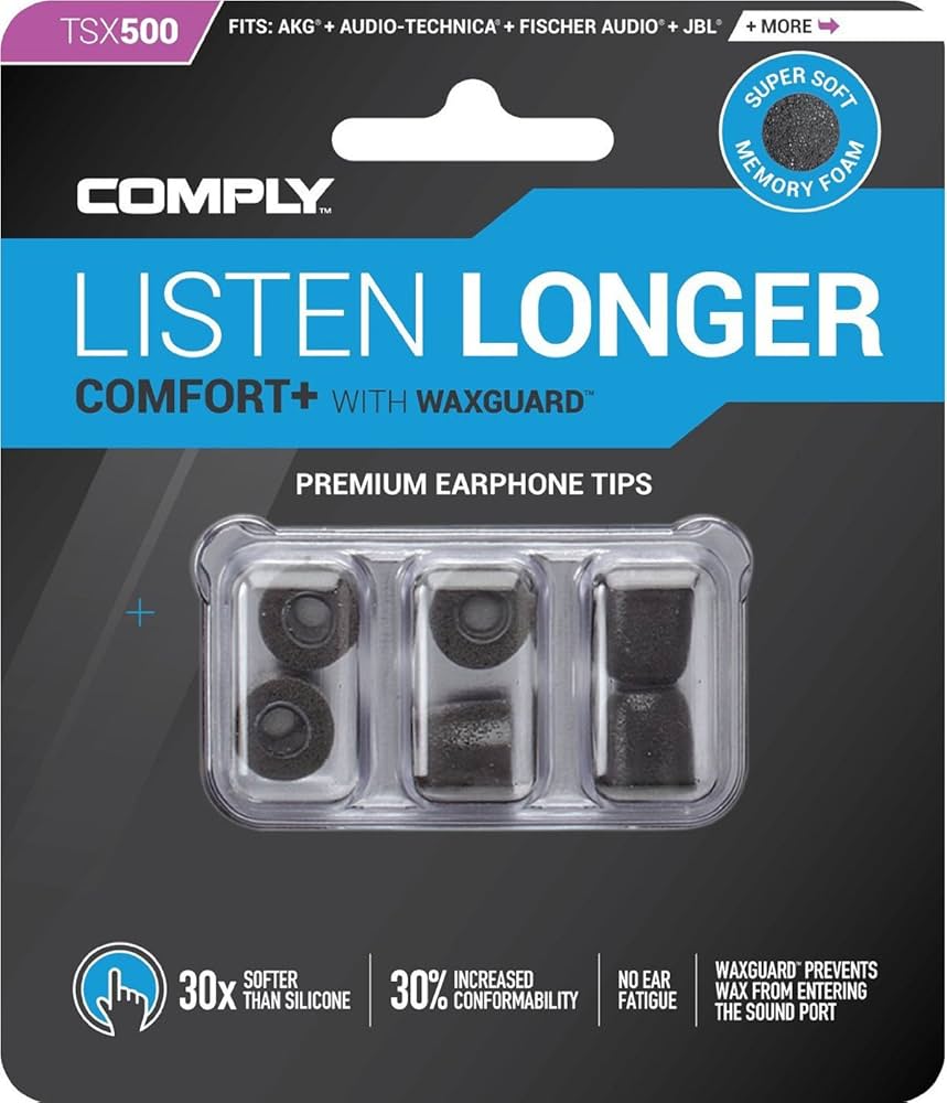 Comply (コンプライ) イヤホンチップ Tx-500 ブラック Mサイズ (3ペア) Amazon | Comply (コンプライ) イヤホンチップ Tx-500 ブラック